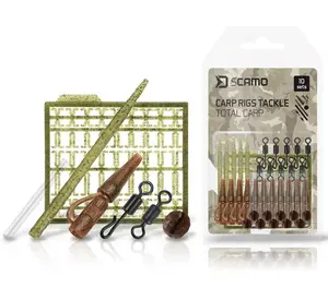 Delphin set kaprařských montáží scamo total carp závěsky a převleky a obratlíky a zarážky 10 setů