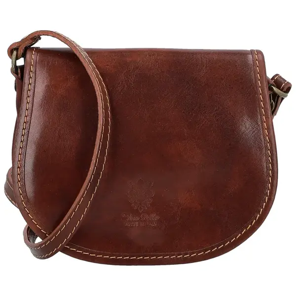 Dámská kožená crossbody hnědá - Delami Melisa