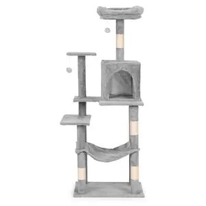 PETSI Velké škrabadlo pro kočku 146 cm - šedé
