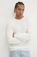 Bavlněný svetr HUGO béžová barva, 50531812