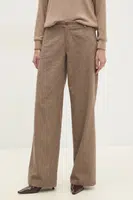 Kalhoty Answear.LAB dámské, hnědá barva, široké, high waist