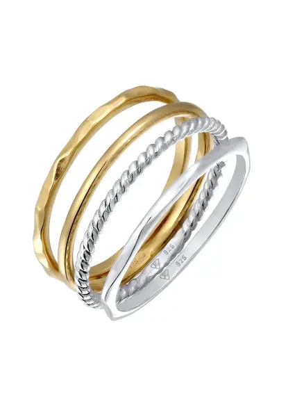 ELLI Prsteň 'Bi-Color'  zlatá / strieborná