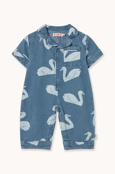 Tinycottons  Rifľový detský overal  BIG SWANS BABY ONE-PIECE