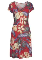 LASCANA Plážové šaty  kráľovská modrá / pastelovo žltá / červená