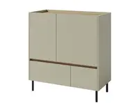 Komoda se zásuvkami Lucky, 95 cm, eukalyptově zelená/baltský dub