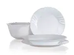 Sada jídelní BORMIOLI Ebro 19ks - rozbaleno - JEN 1xmísa, 4x hluboký talíř a 6x dezertních talířků