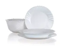 Sada jídelní BORMIOLI Ebro 19ks - rozbaleno - JEN 1xmísa, 4x hluboký talíř a 6x dezertních talířků