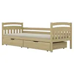 Posteľ Tosia veľké zásuvky 90x180 prírodná, nelakovaná