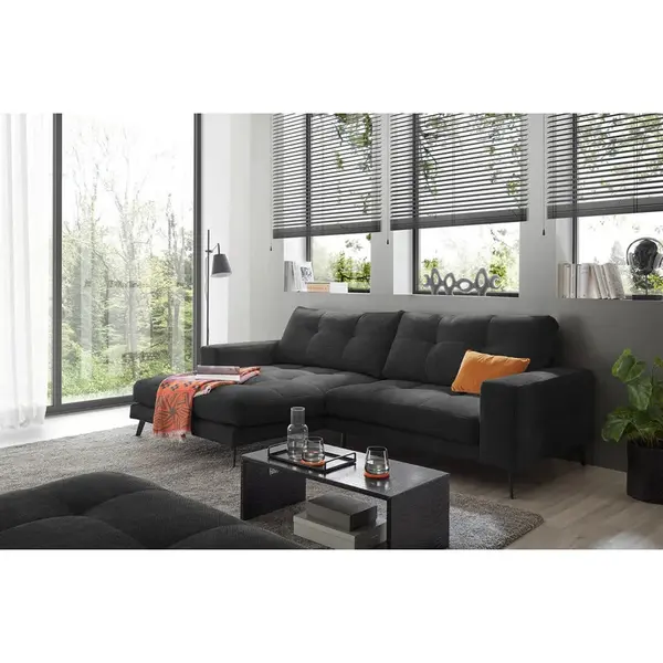 Livetastic ROHOVÁ SEDAČKA, textil, černá