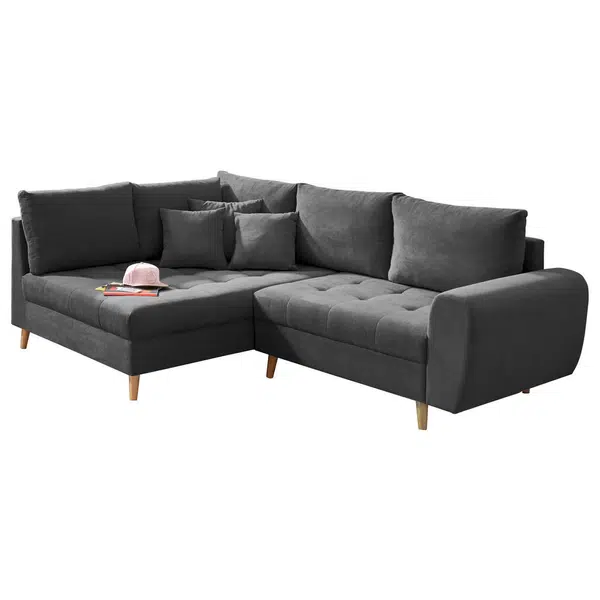 MID.YOU ROHOVÁ SEDAČKA, textil, kompozitní dřevo, antracitová