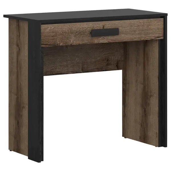 KONZOLOVÝ STOLEK, černá, barvy dubu, kompozitní dřevo, 85/41/77 cm