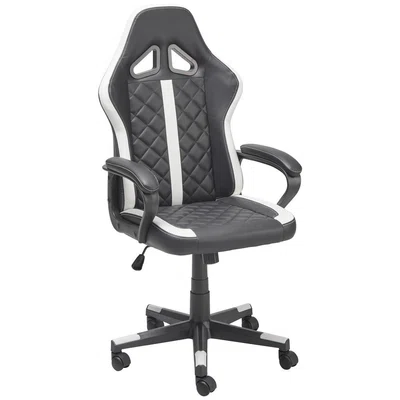 MID.YOU HERNÍ ŽIDLE, vzhled kůže, černá, bílá
