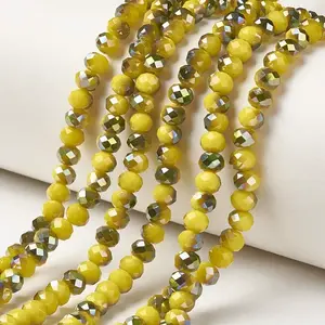 Electroplate Opaque Glass Beads Strands