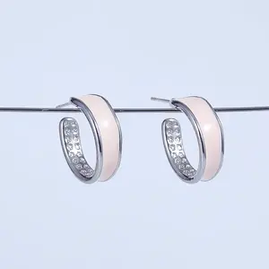 C-shaped Brass Stud Earrings