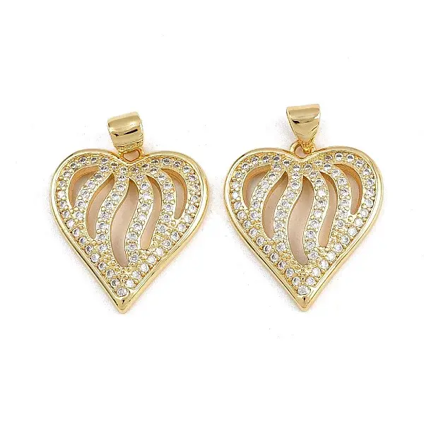 Brass Micro Pave Cubic Zirconia Pendants