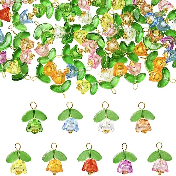 50Pcs Glass Pendants