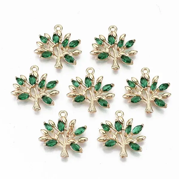 Brass Micro Pave Cubic Zirconia Pendants