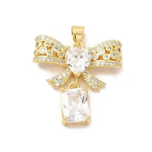 Rack Plating Brass Micro Pave Cubic Zirconia Pendants