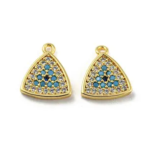 Brass Micro Pave Cubic Zirconia Charms