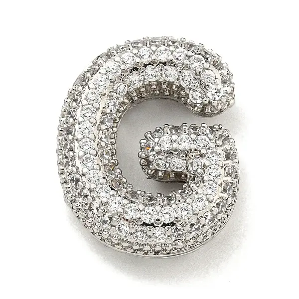 Platinum Plated Brass Micro Pave Cubic Zirconia Pendants