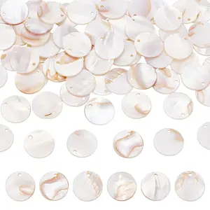 70Pcs Natural White Shell Pendants