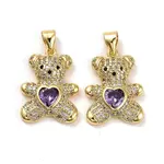 Brass Micro Pave Cubic Zirconia Pendants