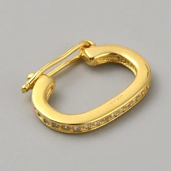 925 Sterling Silver Micro Pave Clear Cubic Zirconia Twister Clasps