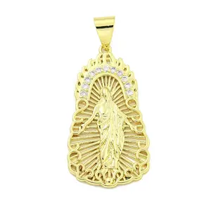 Rack Plating Brass Micro Pave Clear Cubic Zirconia Pendants