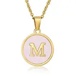 Natural Shell Initial Letter Pendant Necklace