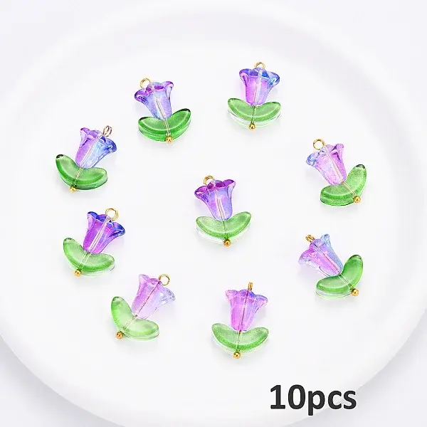 10Pcs Glass Pendants