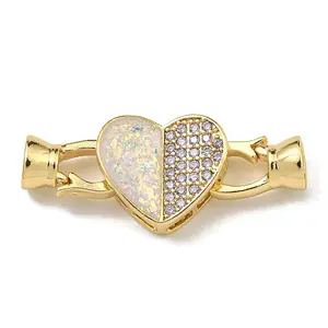 Brass Micro Pave Clear Cubic Zirconia Fold Over Clasps