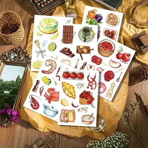 8Pcs Food PVC Waterproof Stickers