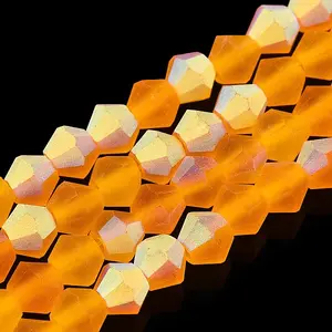 Imitate Austrian Crystal Bicone Frosted Glass Beads Strands