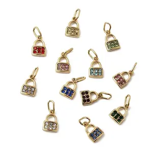 12Pcs 304 Stainless Steel Micro Pave Cubic Zirconia Charms