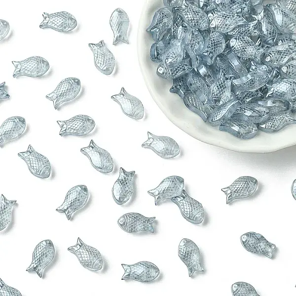 100Pcs Electroplate Transparent Glass Beads