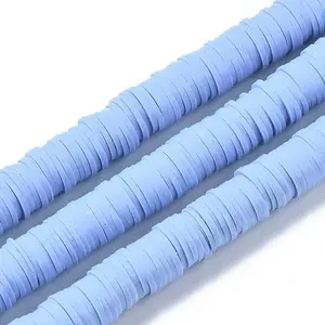 Flat Round Handmade Polymer Clay Beads