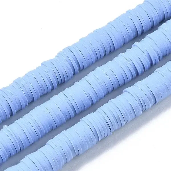 Flat Round Handmade Polymer Clay Beads