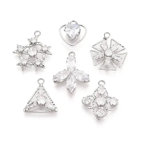 Brass with Cubic Zirconia Pendants