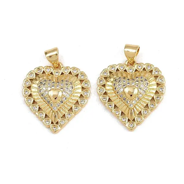 Brass Micro Pave Cubic Zirconia Pendants