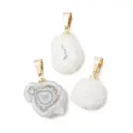 Natural Sunflower Druzy Agate Slice Pendants