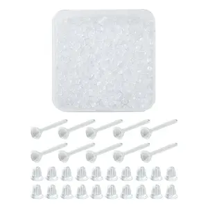 500Pcs Plastic Stud Earring Settings for Rhinestone