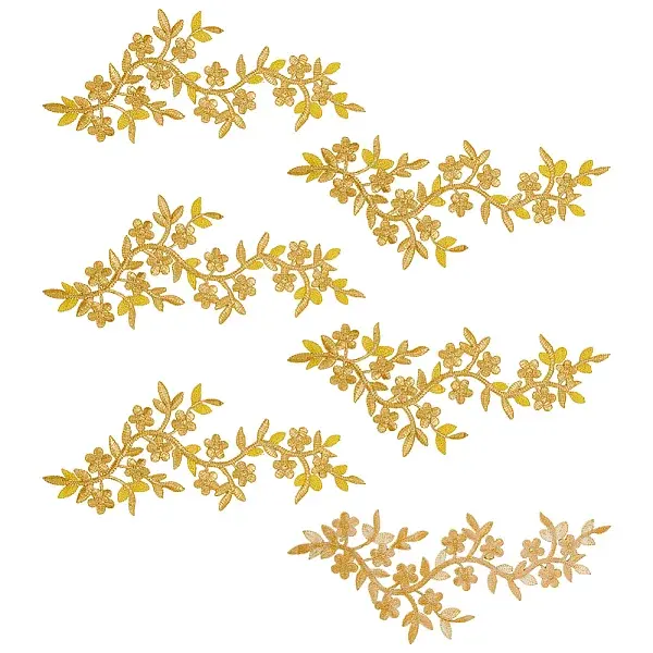 6Pcs Flower Embroider Thread Iron on/Sew On Patches
