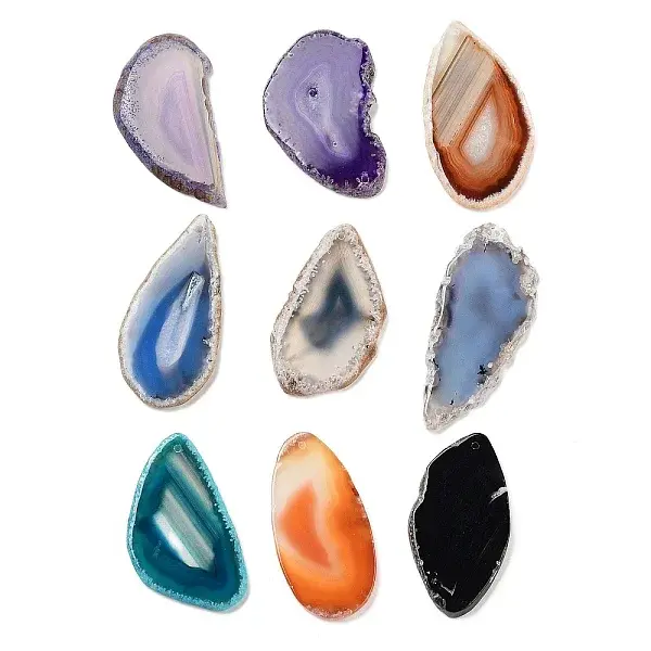 Natural Agate Slices Pendants