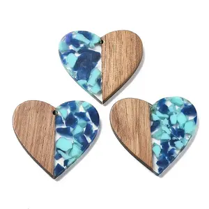 Resin and Walnut Pendants