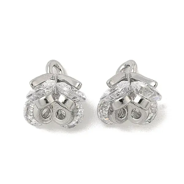 Brass Micro Pave Cubic Zirconia Charms