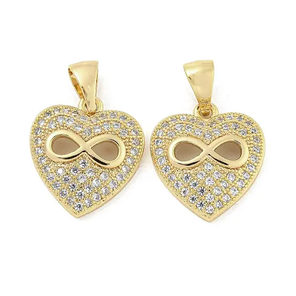Brass Micro Pave Clear Cubic Zirconia Pendants
