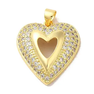 Mother's Day Brass Micro Pave Clear Cubic Zirconia Pendants