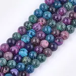 Natural Fire Crackle Agate Beads Strands