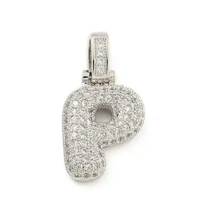 Brass Micro Pave Clear Cubic Zirconia Pendants