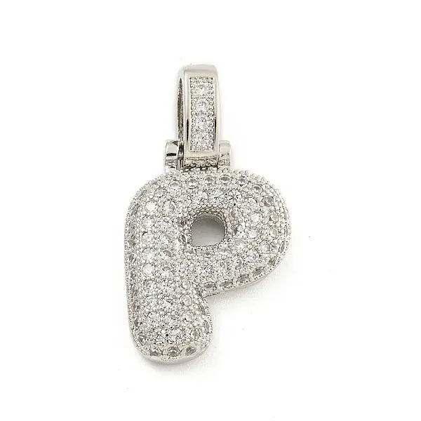 Brass Micro Pave Clear Cubic Zirconia Pendants